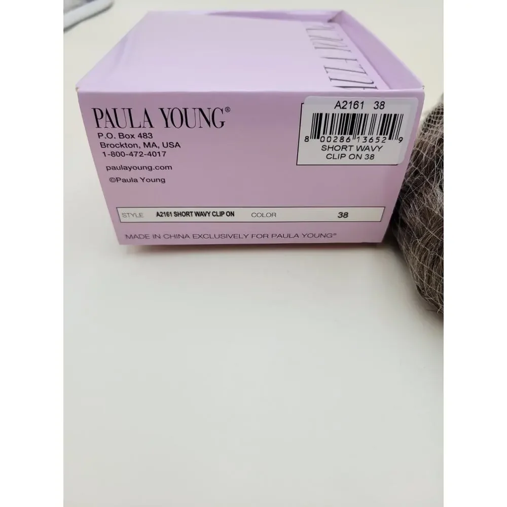 Paula Young A2161 Short Wavy Clip On Hairpiece Color 38 Grey Synthetic Beauty